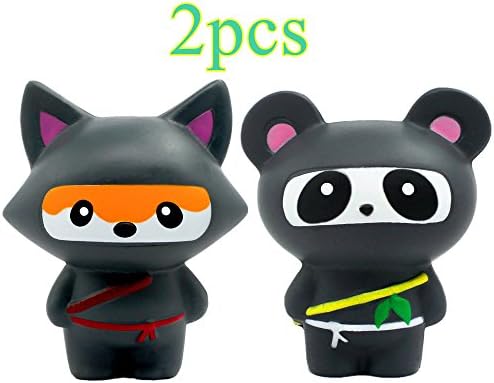 Uchoose Squishies Jumbo squishies Slow Rising Kawaii Ninja Fox &amp; Panda Squishies Stress Relief Squishies Squeeze Squishies Toys for Kids &amp; Adults
