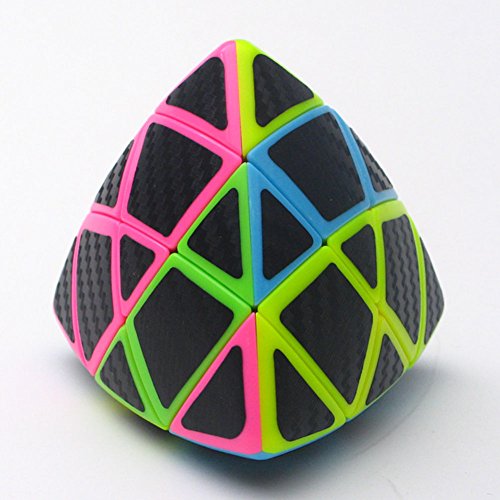 Lanlan 3x3 Magic Cube Multicolour Carbon Fibre Pyramorphix with Stickers Professional Competition Intelligence Development Cube - Thumbnail 4
