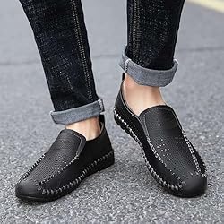Men's Breathable Perforated Loafers Hand-Stitched