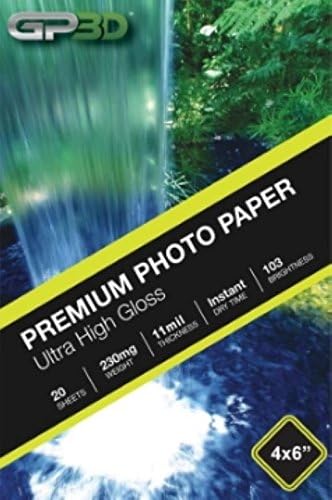 GP 4x6 Glossy 20ct 4" x 6" Glossy Photo 5 pack 100 Sheets