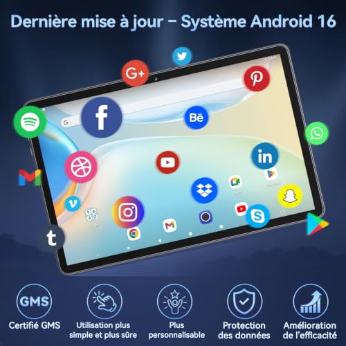 11 Inch Android Tablet with Gemini AI|T7250 Octa-Core | 32GB RAM + 128GB ROM (2TB TF)| IPS FHD 1920x1200|GPS | Widevine L1|8000mAh|16MP + 8MP Camera|WiFi 5.8G and 2.5G .4G | BT 5.0|GPS (Grey)