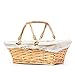 Wicker Basket Gift Baskets Empty Willow Woven Picnic Basket Easter Candy Basket Storage Basket Wine Basket with Handle Egg Outdoor Camping (Little Flowers)