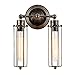 Vintage Wall Lamp Adjustable Industrial Rustic Wire Cage Wall Light Retro Style Indoor Lighting Fixture ;Moonkist (With 2 Light) (Bronze)