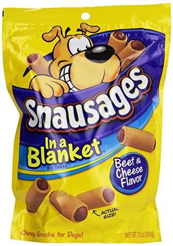 Snausages in a Blanket Beef & Cheese Dog Treats 12 oz. at Amazon
