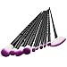 Saking Makeup Brushes 10 PCS Make Up Foundation Eyebrow Eyeliner Blush Cosmetic Concealer Brushes kit (Black)