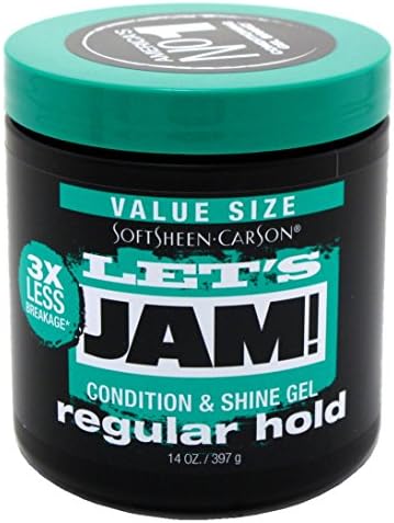 Lets Jam Condition & Shine Gel Regular Hold 14 Ounce Jar (414ml) (3 Pack)