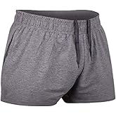 Muscle Alive Men Running Shorts with Pockets Athletic Clothing French Terry Cotton with 3 or 5 Inch