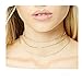 Shoopic Layered Minimalist Choker Pearl Rhinestone Lariat Bar Drop Y Chain Necklace for Women