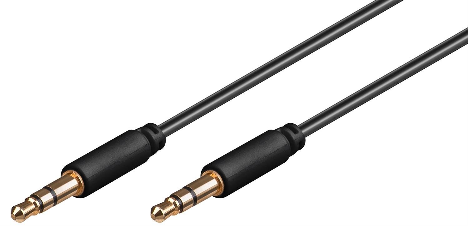 Goobay 69108 AUX Audio Connector Cable, 3.5 mm Stereo, 3-Pin, Slim, CU, 3 m Cable Length