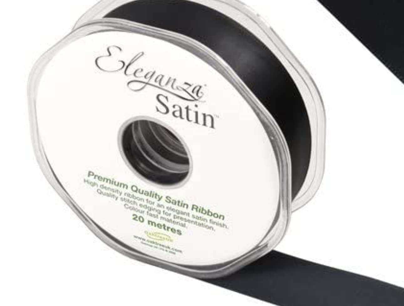ELEGANZA Double Faced Satin 25mm x 20m Black No.20, 25 mm x 20 m