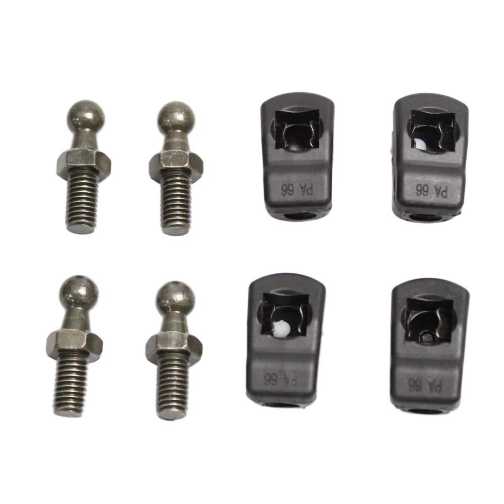 JINGLINGKJ 10MM Ball Socket Nylon End M8 Screw Bolt M8 Bent Female Thread Detachable Lift Support Joint Connector End Fitting Bearing Joint 4pcs (4 Pcs M8 Thread)