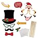 58 PCS Christmas Photo Booth Props Kit, Xmas Selfie Props for Adults Kids Christmas Theme Party Supplies
