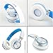 Intone Ms200 Stereo Low Bass Folding and Adjustable Headphone Earbuds - White / Blue