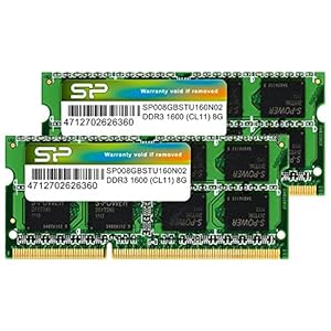 SP シリコンパワー ノートPC用メモリ 8GB×2枚組 DDR3-1600 PC3-12800 SO-DIMM(無期限保証) SP016GBSTU160N22