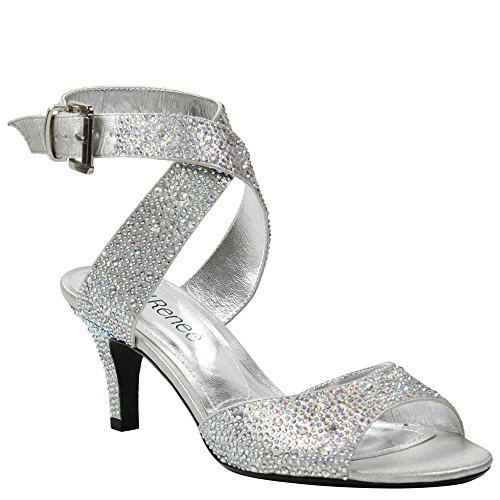 J. Renee Women's Soncino Silver Rhinest 8 M US