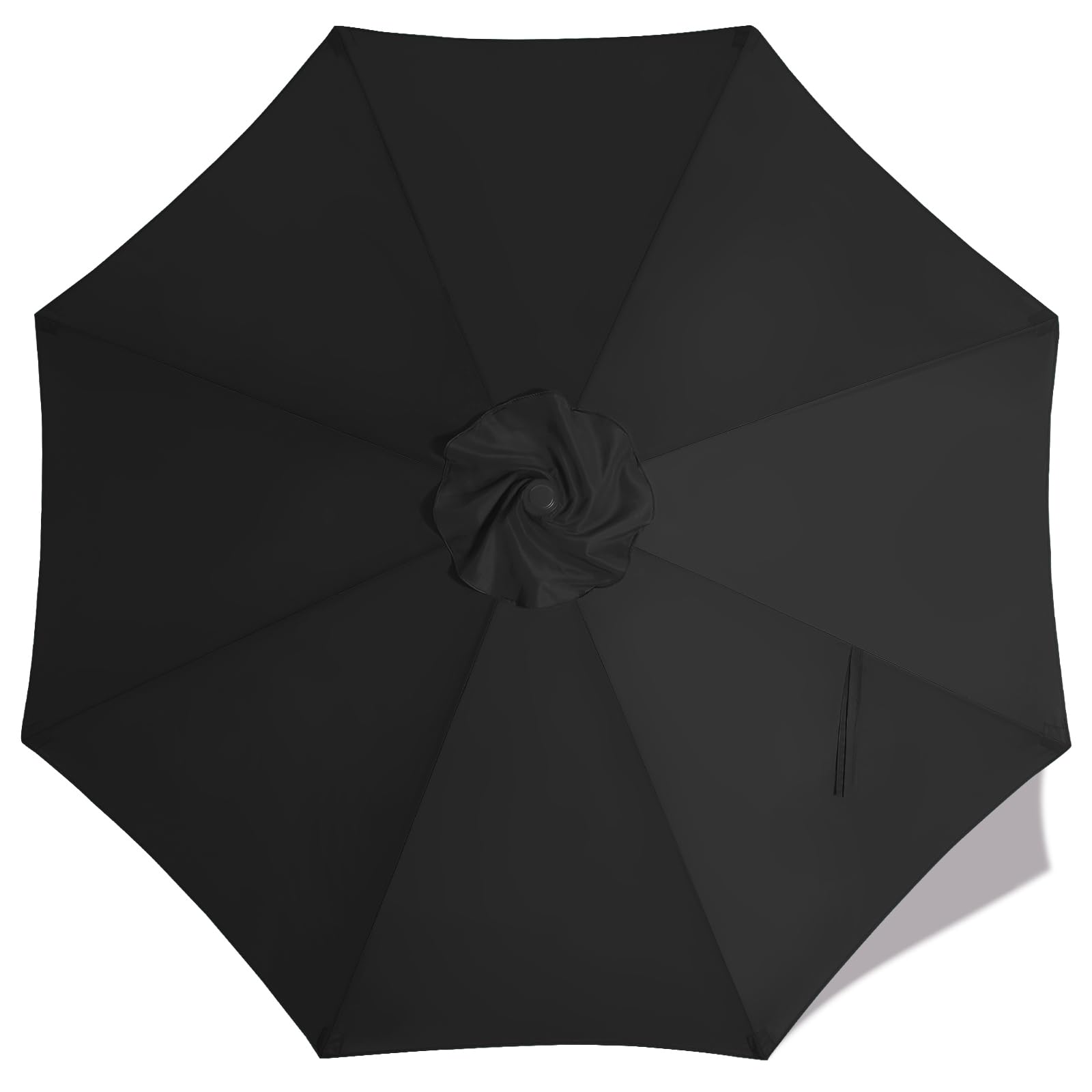 Photo 1 of MASTERCANOPY Patio Umbrella 9 ft Replacement Canopy for 8 Ribs-Black Canopy Only
