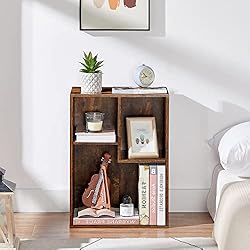 VECELO 3-Cube Small Bookshelf, Modern Bookcases