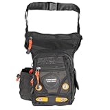 Innturt Nylon Tactical Leg Bag Pouch Fanny Pack Shoulder Messenger Bag (Black & Orange)