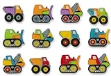 Bundleofbeauty Gh5510a 12pack Edible Sugar Shaped Construction Truck Cake / Cupcake Toppers