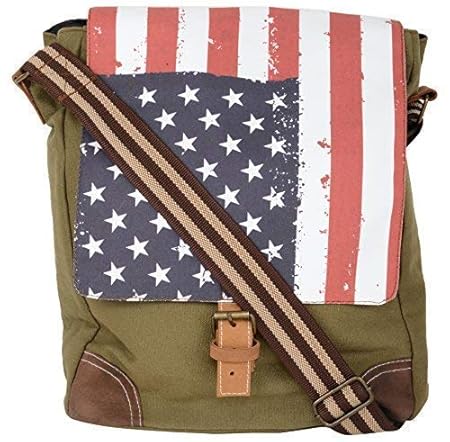Almolfa Unisex Cotton Canvas Messenger/Shoulder Bag(US Green Military)