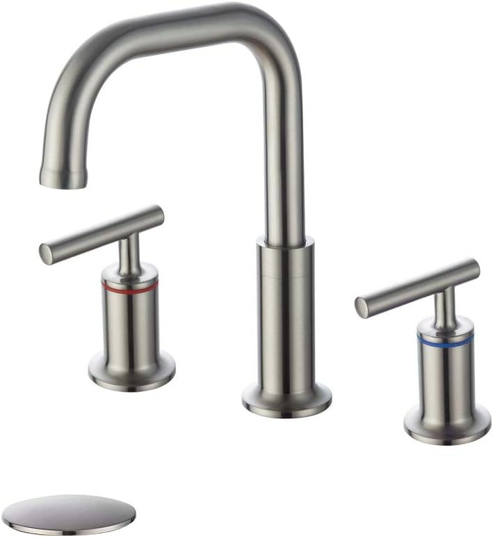 Homelody Widespread Bathroom Faucet Brushed Nickel 360 Degree