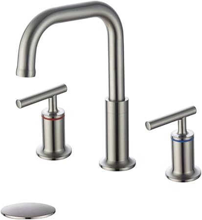 Homelody Widespread Bathroom Faucet Brushed Nickel 360 Degree