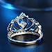 Similanka Rings Women 18K White Gold Plated AAA Cubic Zirconia Princess Crown Ring Girl Gift Wedding Engagement