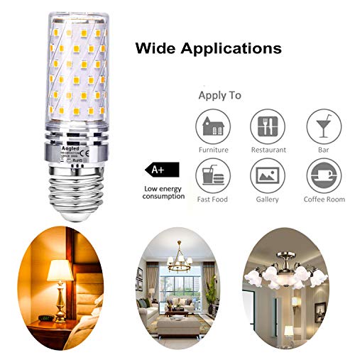 E27 Led Bulb Lamp 12W Aogled,Equivalent to 100W Halogen lamp,Warm White 3000K,1200LM Corn Bulb,Edison Screw Candelabra,Not Dimmable,No Flickering AC85-265V,Pack of 4