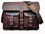 Handolederco Vintage Genuine Leather Laptop Briefcase messenger satchel bag