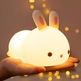 Cute Bunny Kids Night Light,Bunny Lamp Girl Birthday Gifts Women Teenage Girls Squishy Bunny Night Lamp Night Lights for Kids