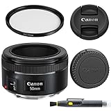 Canon EF 50mm F/1.8 STM: Lens With Glass UV Filter, Front And Rear Lens
Caps, And Deluxe Cleaning Pen, Lens Accessory Bundle 50 Mm F1.8 -
International Version