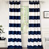 DriftAway Navy Stripe Room Darkening Window
