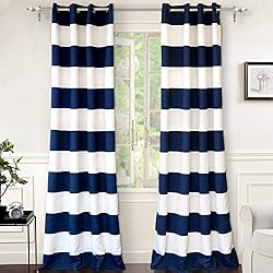 DriftAway Navy Stripe Room Darkening Window