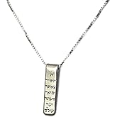 Traveler’s Prayer Bar Necklace for Women and Men, Hebrew Vertical Bar Necklace in 925 Sterling Silver, Small Dainty Spiritual Jewelry, Handmade Religious Gift from Israel