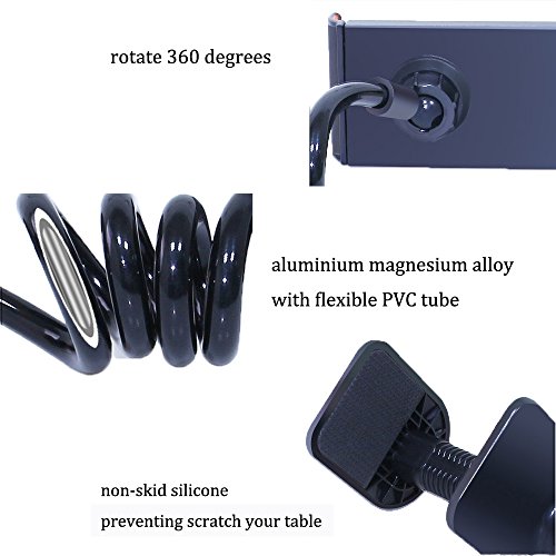 Phone Holder, 27.5" Flexible Mount Holder Arm Clip Rotating Cell Phone Holder for Desk for Phones, 4-10.1 Inch Device (Black)