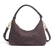 swinsack Woven Suede Hobo Purse for Women,Faux Suede Shoulder Bag,Woven Crossbody Bag,Handle Bag with 2 adjustable straps