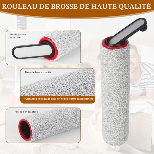 Vacuum Cleaner Filter for Dreame H12 Pro, 2 HEPA Filters + 2 Roller Nrosses + 1 Cleaning Brush, for Dreame H12 Pro Vacuum Cleaners