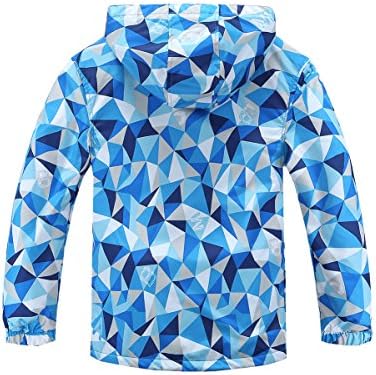 Hiheart Girls Boys Waterproof Fleece Lining Jacket Hood Windproof Rain Coat