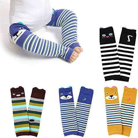 4Pack Kids Baby Leg Warmers Toddler Boys Girls Cotton Leggings Kneepads for Crawling Warming