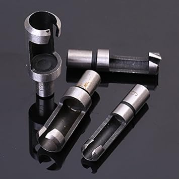 Generic Functional 4Pcs Carbon Steel Wood Work Plug Cutter Quty Cutting Tool Drill Bit Set DIY Round Handle