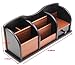 PAG Office Supplies Wood Desk Organizer Pen Holder Accessories Storage Caddy with Drawer, 8 Compartments, Brown