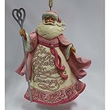 Enesco, Jim Shore Heartwood Creek - Pink Santa Cancer Aware Orn