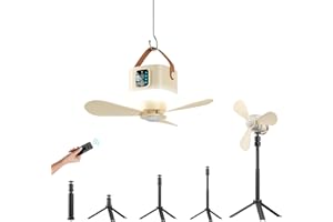 BATULU tent ceiling fan, 7600 mAh Battery Camping Fan, 2-in-1 Standing and Hanging Design for Camping and Dormitory camping f