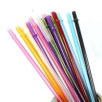KKMO 25 Pieces Reusable Hard Plastic Straws. BPA-Free, 9 Inch Thick Drinking Transparent Straws Fit for Mason Jar, Yeti Tumbler, Cleaning Brush Included.