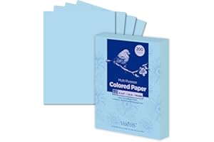 WritePads Veritas Color Copy Paper,Multi-Purpose paper,Colored Printer Paper 8.5” x 11”, 24 lb / 90 GSM,Blue,200 Sheets (1 Reams)，Made in USA