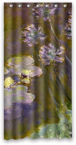 ZEEZON Bath Curtains Of Art Painting Water Lilies And Agapanthus 1914 - 17 Polyester Width X Height / 36 X 72 Inches / W H 90 By 180 Cm Best Fit For Wife Him Relatives Husband Father. Dr