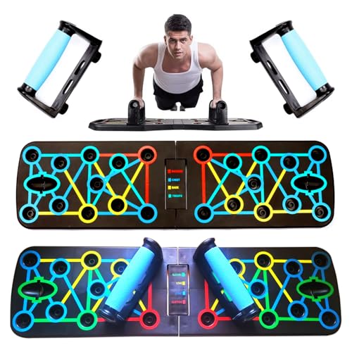 aishini Portable Workout Equipment - 15 in 1 Push Up Board with Pull Up Bar Handles - Upper Body Workout Tool Fitness - Floor Exercise Equipment for Home Gym Workout for Chest, Arm, and Muscle Workout
