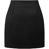 IDEALSANXUN Womens High Waist Plaid Skirt Bodycon Pencil Wool Mini Skirts