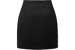 IDEALSANXUN Womens High Waist Plaid Skirt Bodycon Pencil Wool Mini Skirts