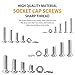 304 Stainless Steel Screws and Nuts, M3 M4 M5 M6 Hex Socket Head Cap Screws Assortment Set Kit with Storage Box (520 Pcs Hex Button Head Cap Screws Nuts)